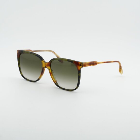 Victoria Beckham VB610SCB 225 Sunglasses Havana Square Frame, Green Lenses main image 6